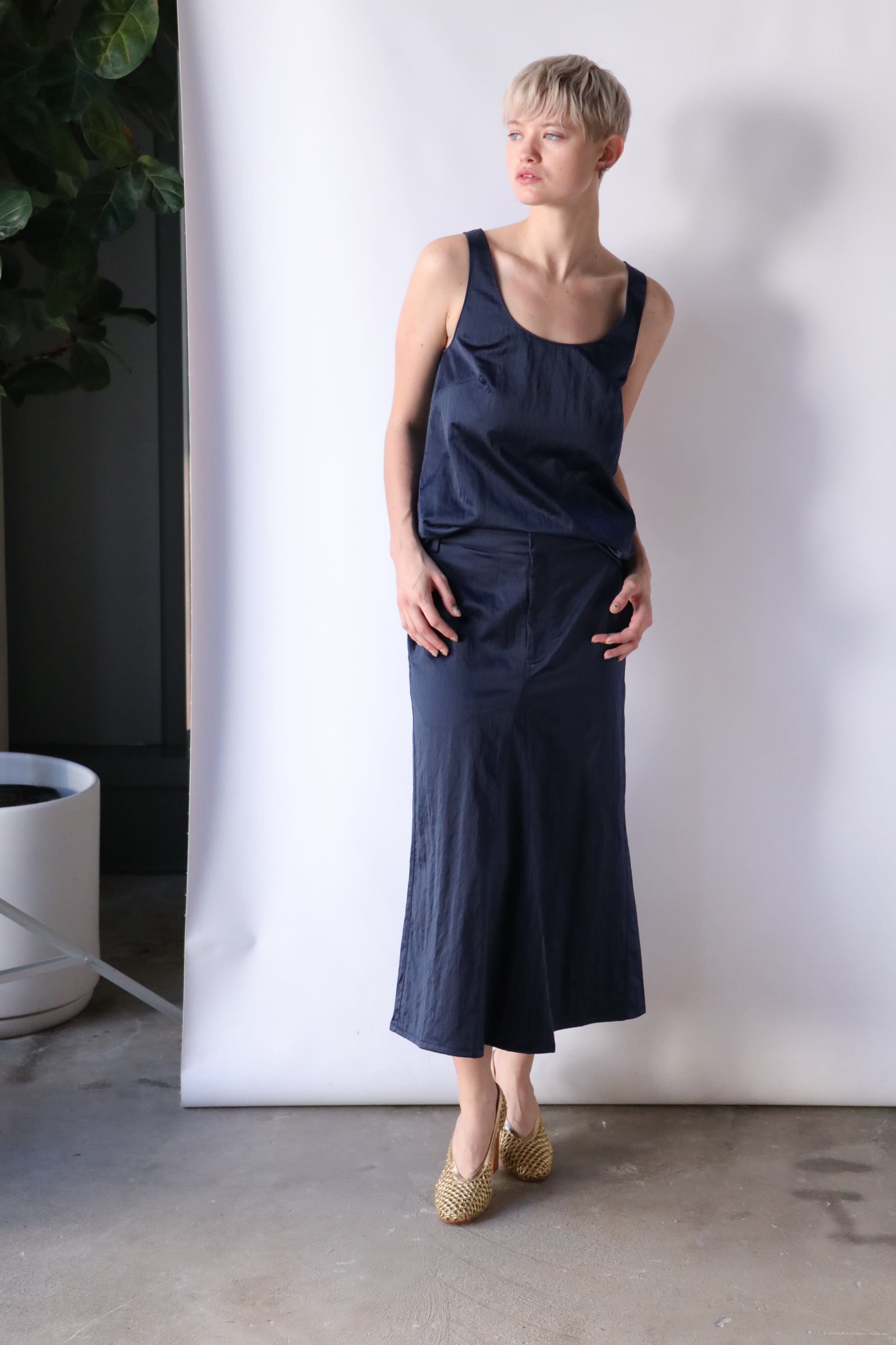 tibi satin midi dress TIBI Crinkled satin midi dress