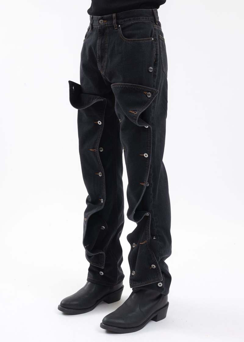 Y/project Snap Off Jeans - Black/Evergreen | Garmentory