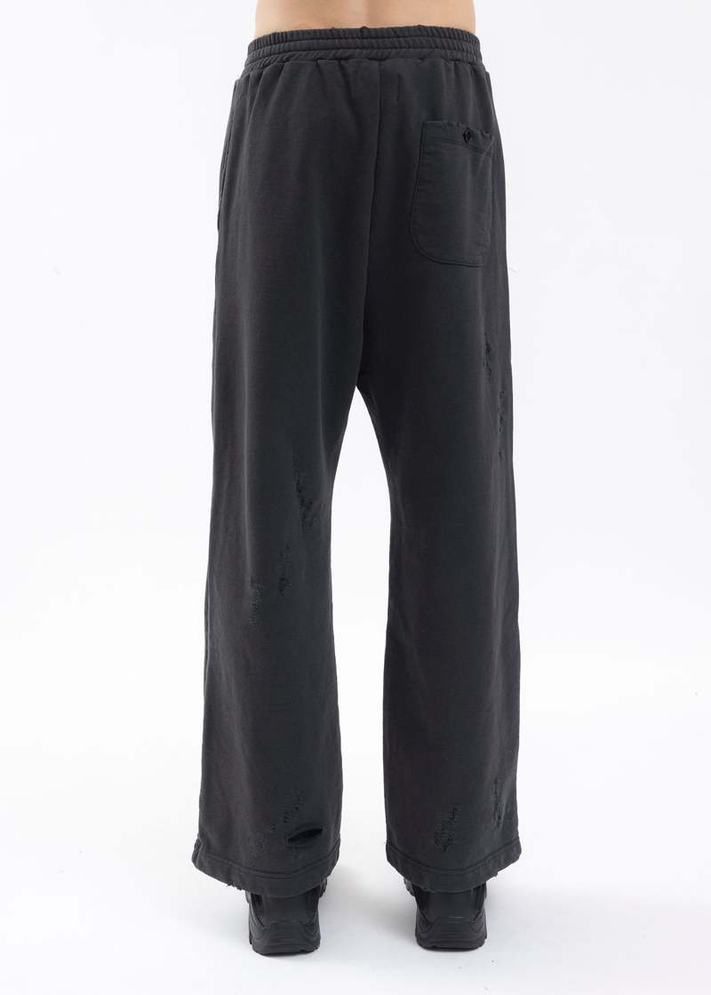 Doublet DESTROYED SWEAT PANTS - BLACK | Garmentory