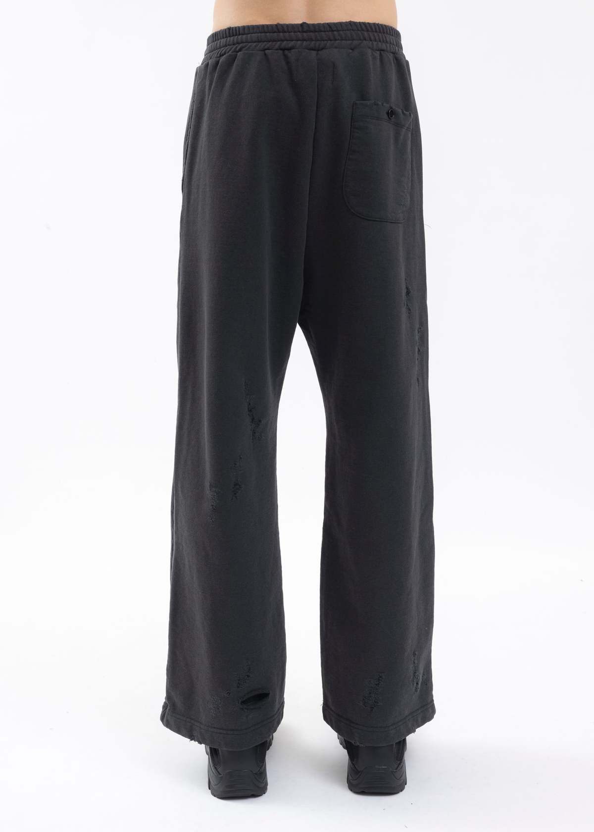 Doublet DESTROYED SWEAT PANTS - BLACK | Garmentory