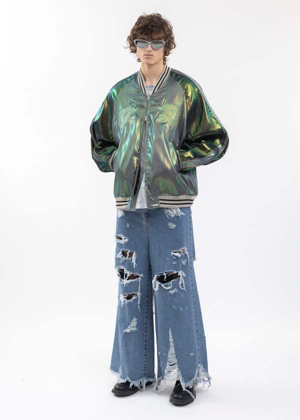 Doublet HOLOGRAM SOUVENIR JACKET - Green Multi | Garmentory