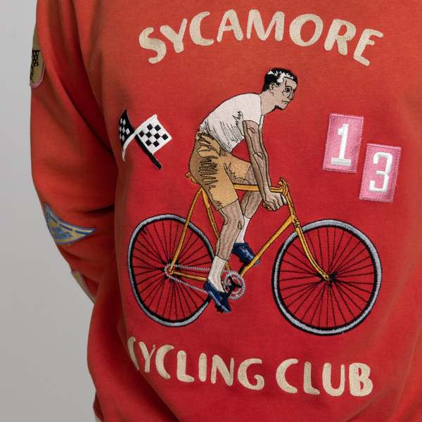 SAMUEL ZELIG Sycamore Cycling Crewneck - Red | Garmentory