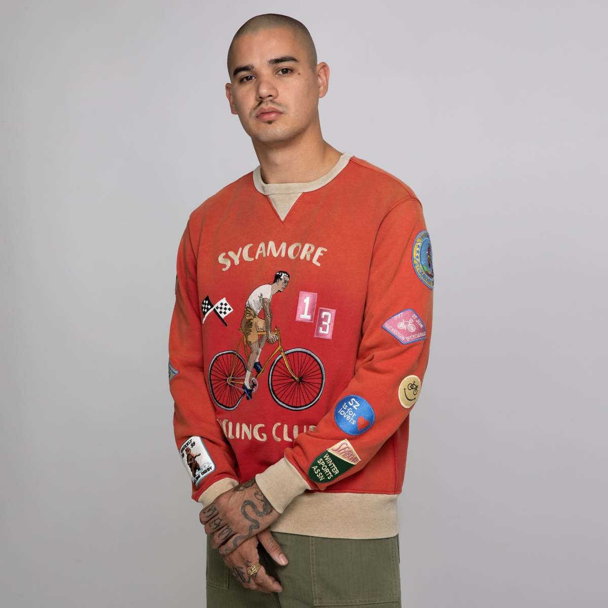 SAMUEL ZELIG Sycamore Cycling Crewneck - Red | Garmentory