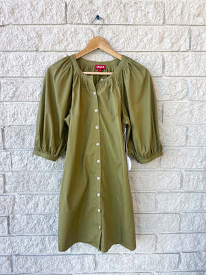 Staud Mini Vincent Dress - Khaki | Garmentory