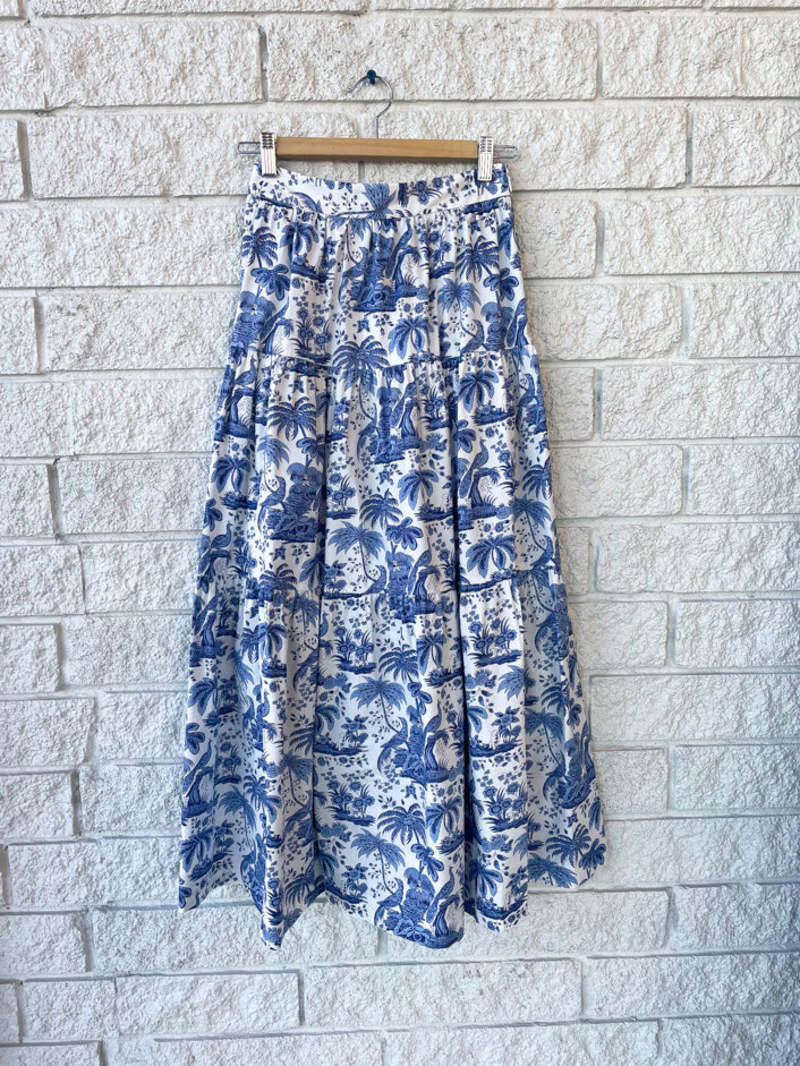 Staud Sea Skirt - Blue Toile | Garmentory