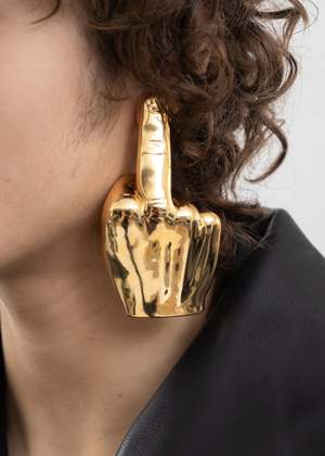 Y/project Single Fuck U Single Earring - Gold | Garmentory