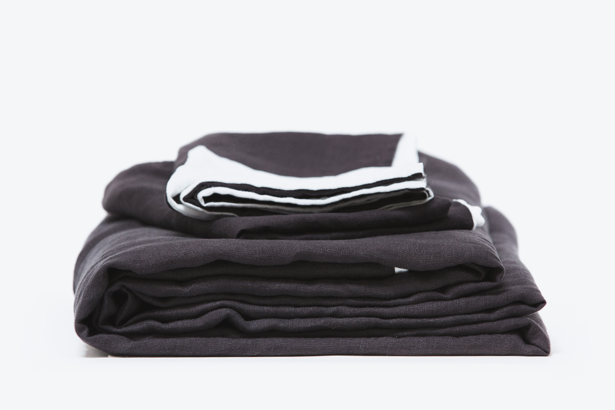 Morrow Soft Goods Duvet Set Two Tone Linen - Thumbnail 3