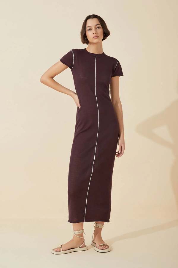 zulu and zephyr contrast knit dress Zulu & Zephyr Sheer Contrast Seam Dress