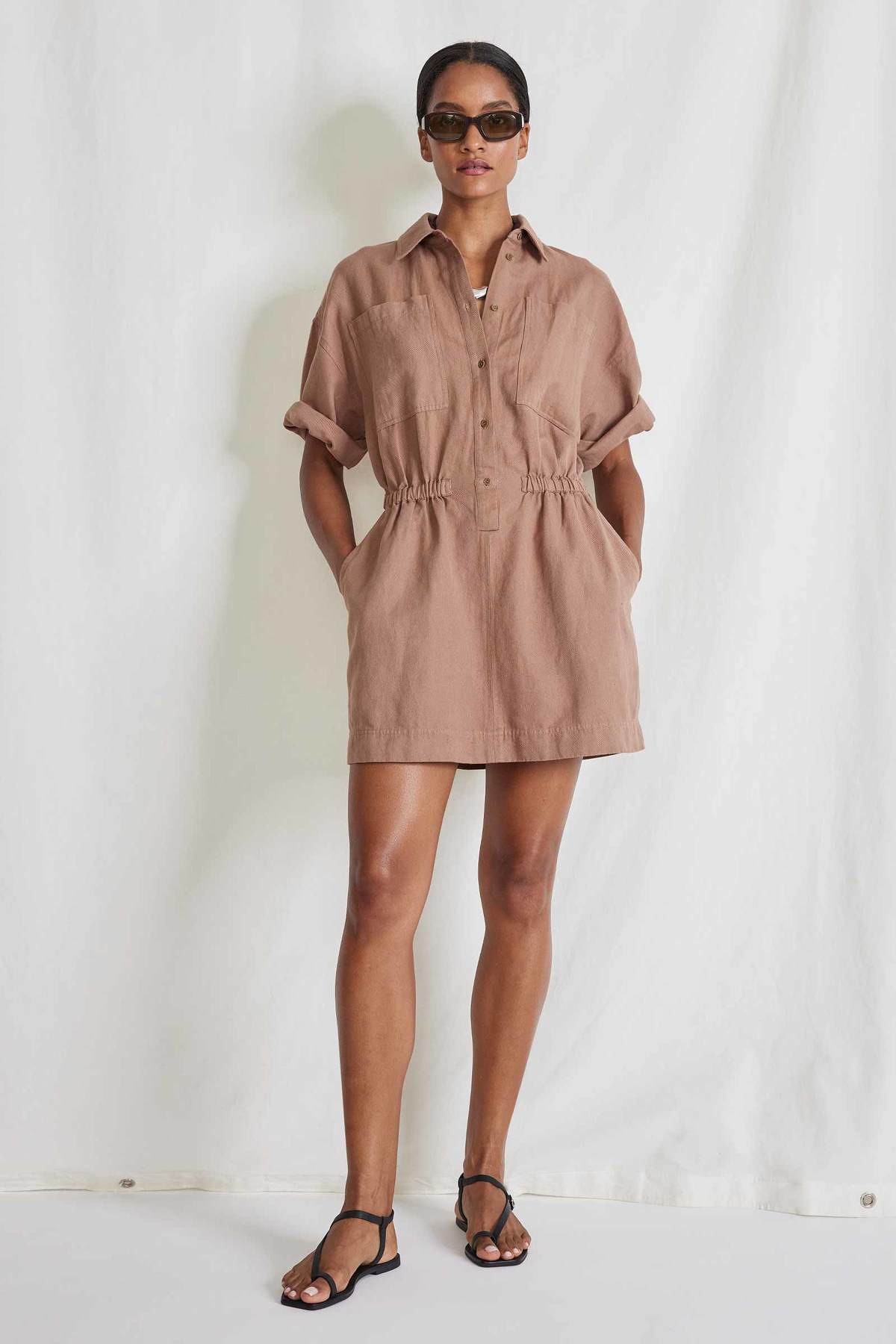 apiece apart palmera mini dress Apiece Apart Palmera Mini Dress L / Indigo Stripe
