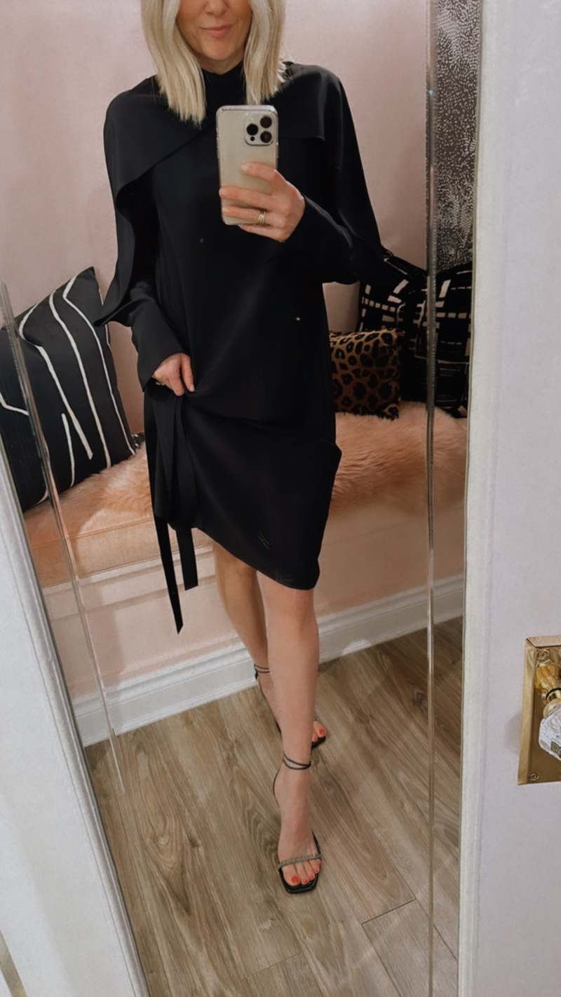 Joseph Alfreda Silk Angel Sleeve Dress - Black | Garmentory