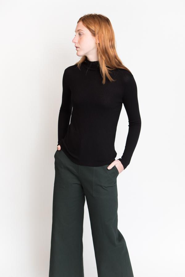 First Rite Rib Turtleneck - Black First Rite Rib Turtleneck - Black