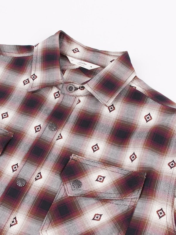 3Sixteen Crosscut Flannel - Red Jacquard Plaid 3Sixteen Crosscut Flannel - Red Jacquard Plaid