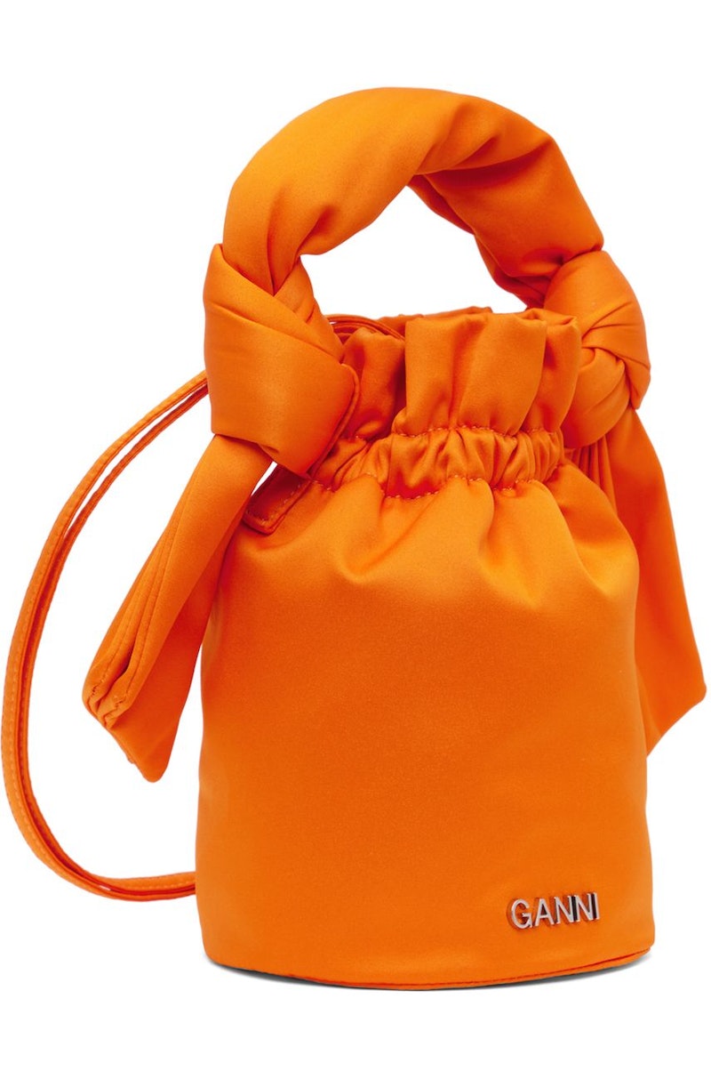GANNI Occasion Top Handle Bag Vibrant Orange Garmentory