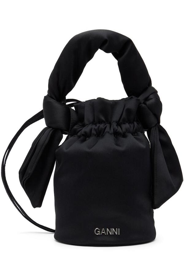 GANNI Occasion Top Handle Bag Black Garmentory