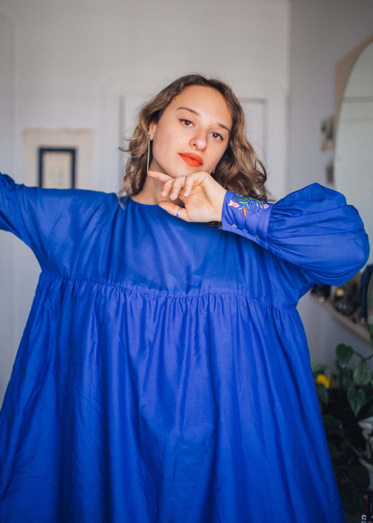 Noémiah Celia Embroidered Dress - Blue - Image 8 of 10