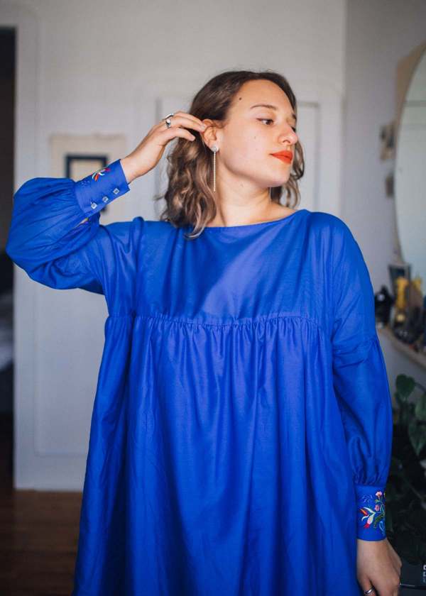 Nomiah Celia Embroidered Dress - Blue