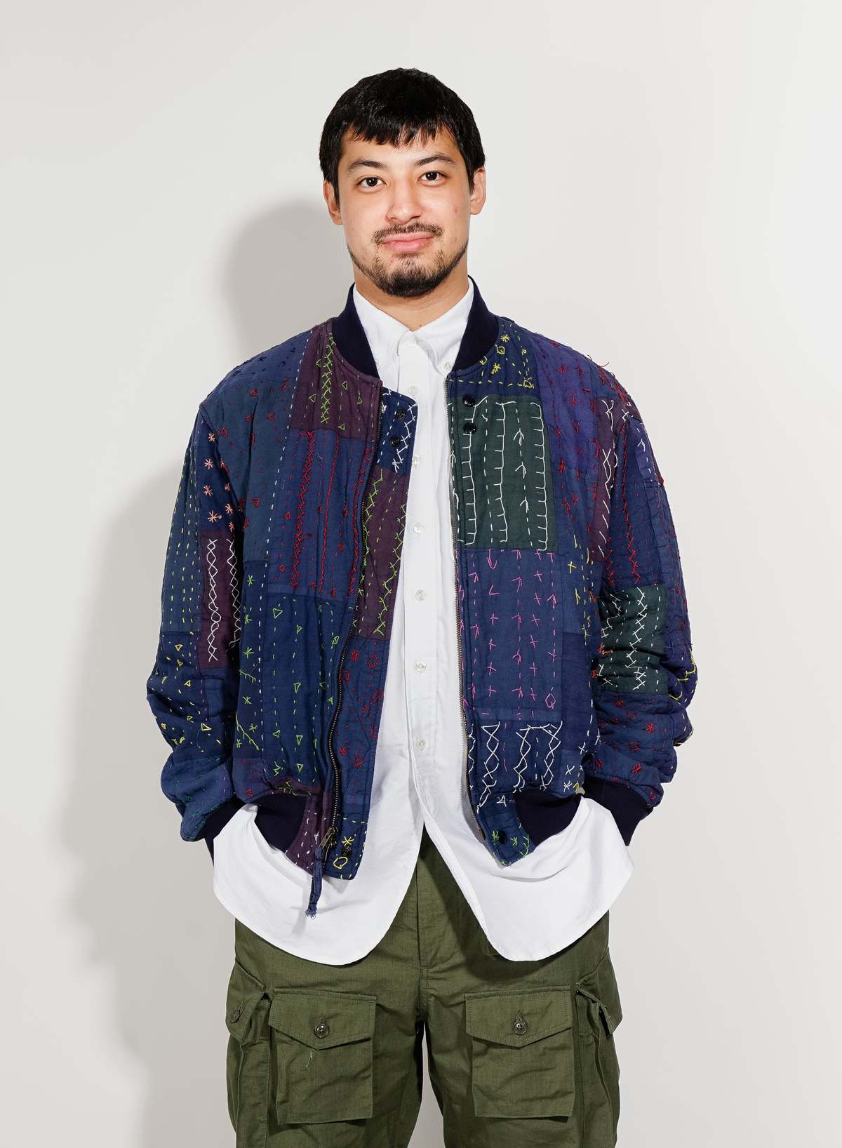 Engineered Garments Aviator Jacket - Navy Square Handstitch