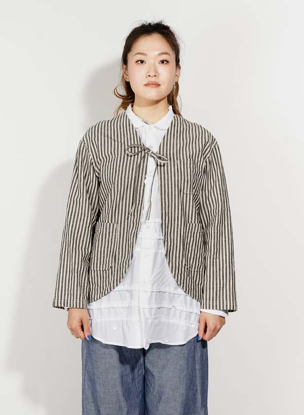 Engineered Garments LC Stripe Cutaway Jacket - Natural/Black