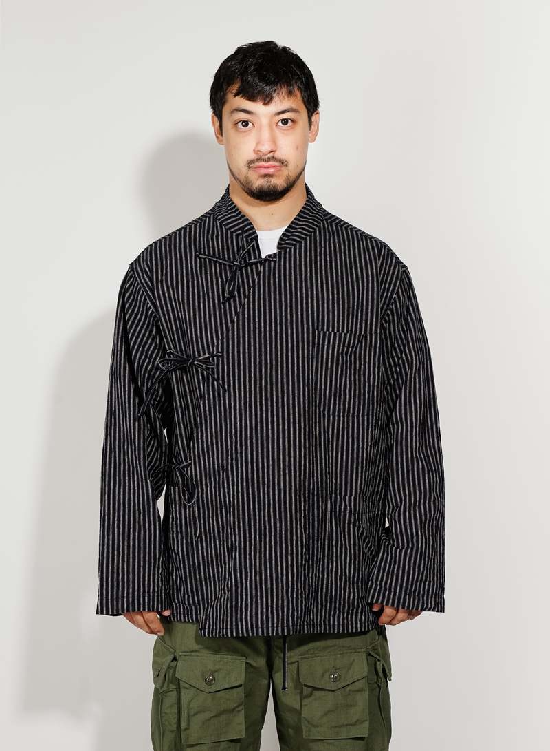 Engineered Garments Tibet Shirt - Navy/Grey LC Stripe | Garmentory