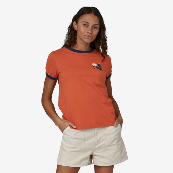 Patagonia Spirited Seasons Organic Ringer Tee - Quartz Coral
