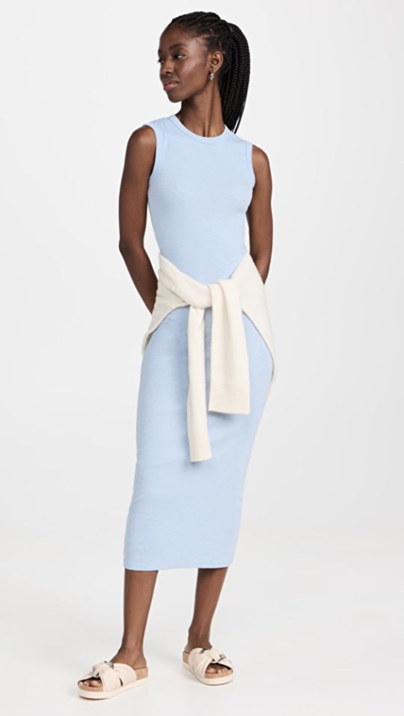 Enza Costa Textured Knit Sleeveless Maxi Dress - Light Blue | Garmentory