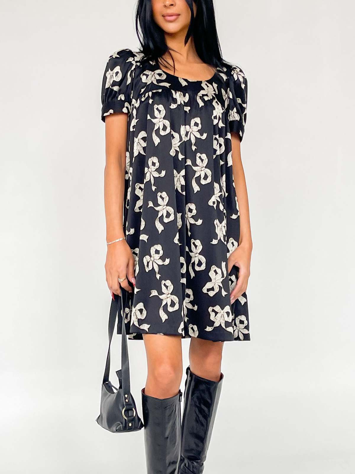 Vintage honey Ribbon Print Betsey Johnson Baby Doll Dress - Prints
