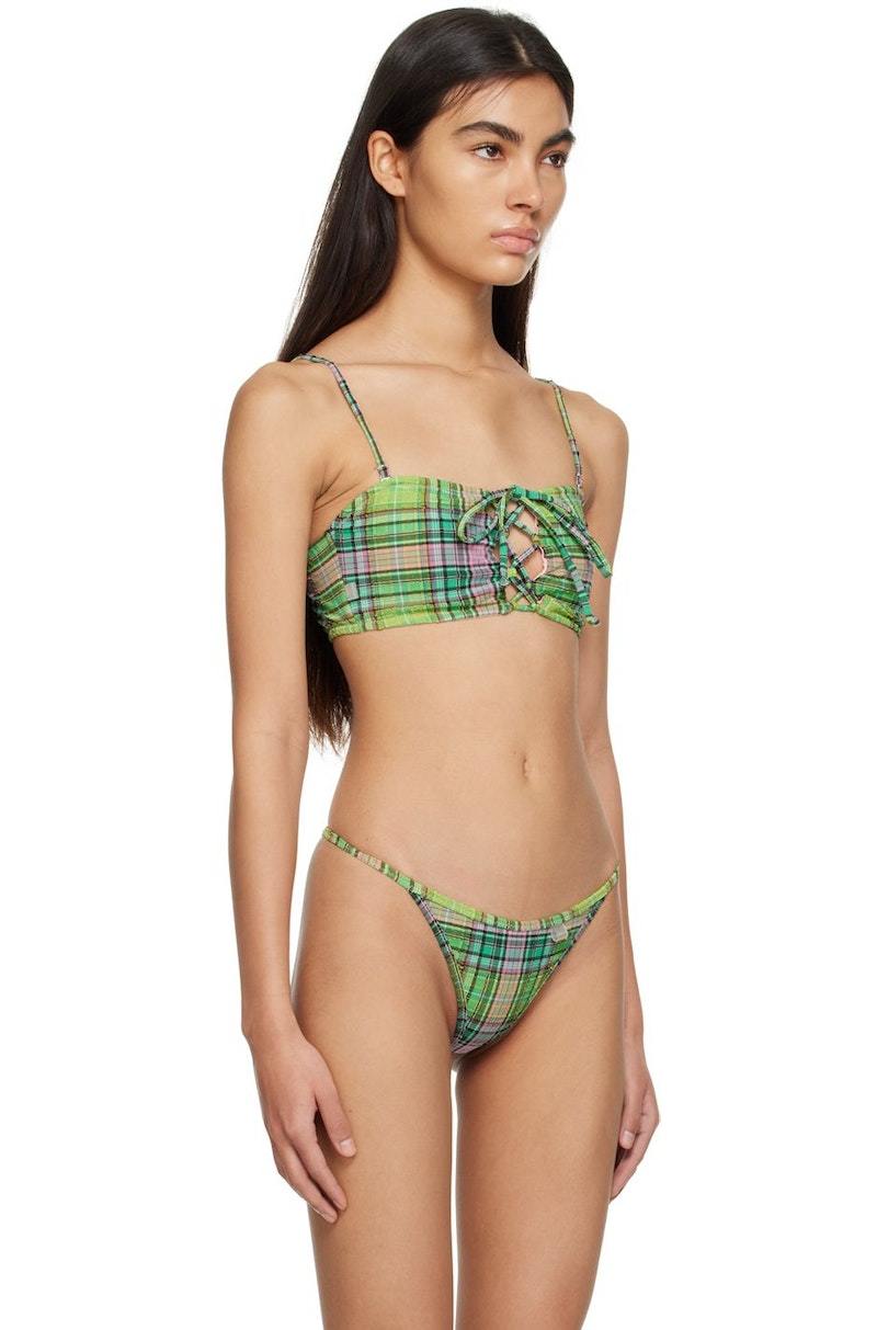 【関税&送料込】Ganni Top Bikini Black Recycled Matte String Bikini Top | GANNI US