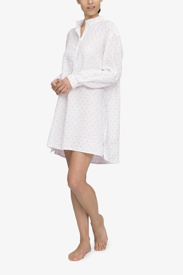 The Sleep Shirt Short Sleep Shirt Blue Tufts Linen The Sleep Shirt Short Sleep Shirt Blue Tufts Linen