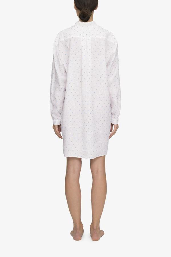 The Sleep Shirt Short Sleep Shirt Blue Tufts Linen The Sleep Shirt Short Sleep Shirt Blue Tufts Linen