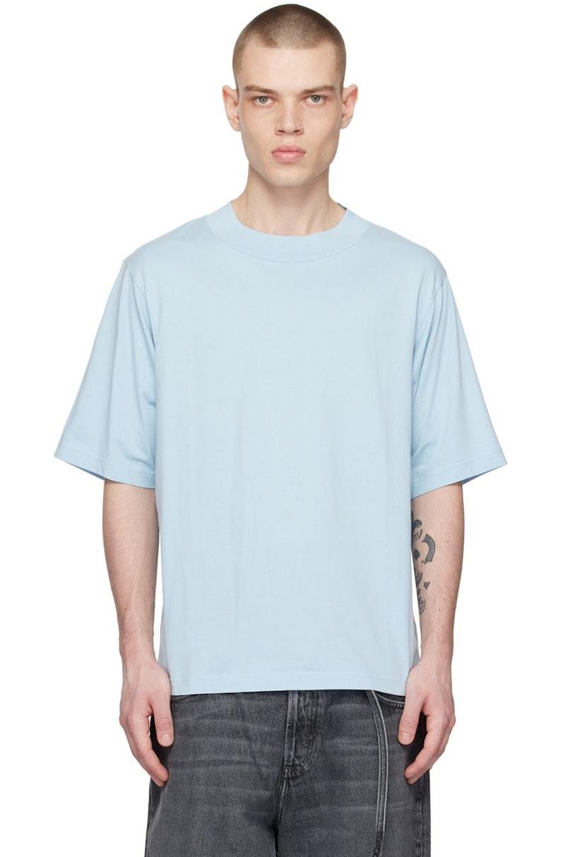 VIP価格★【Acne Studios】LS Pale Blue Cotton T-shirt Acne Studios - Logo Stamp T-shirt | HBX - Globally Curated