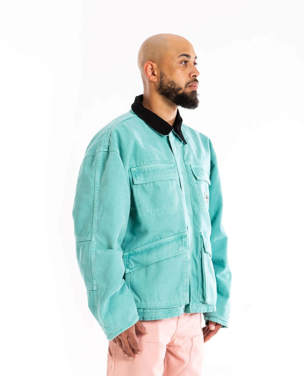 Stussy Washed Canvas Shop Jacket - Teal | Garmentory