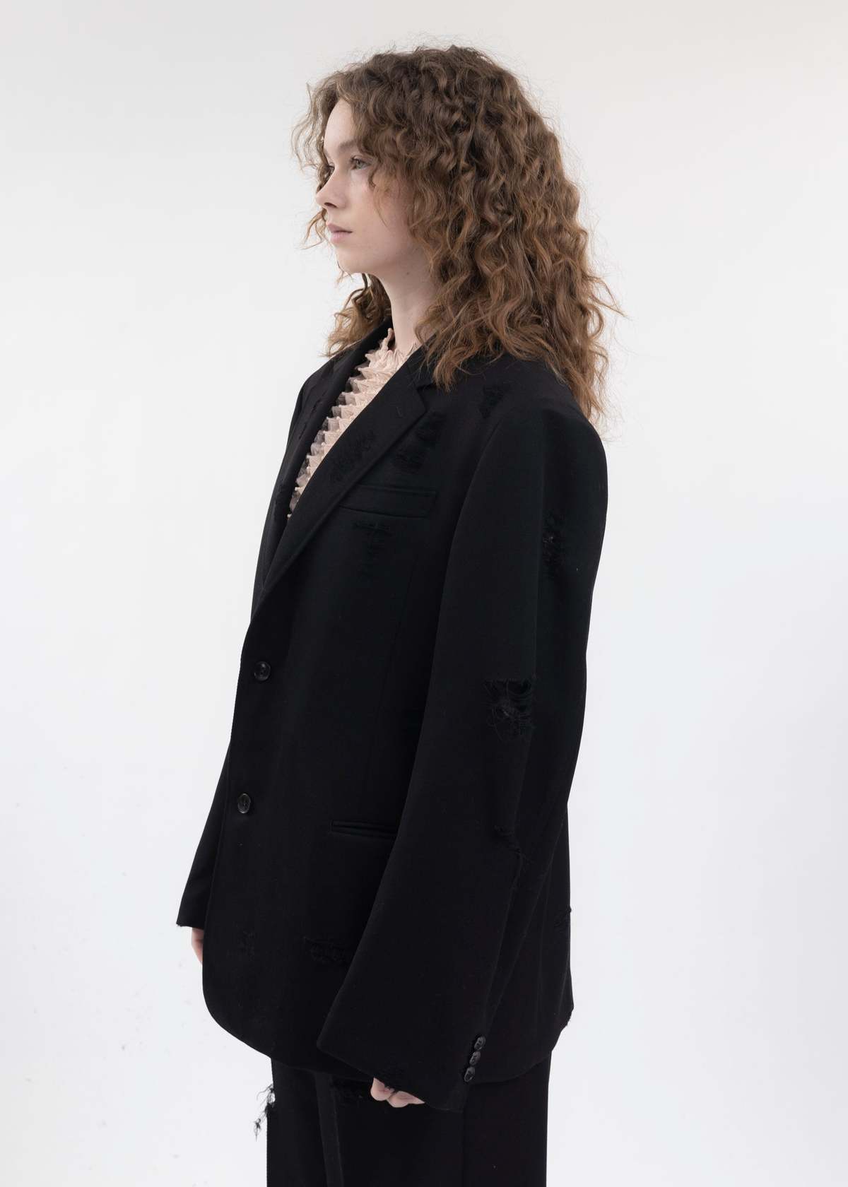 Doublet DESTROYED TAILORED JACKET - BLACK | Garmentory