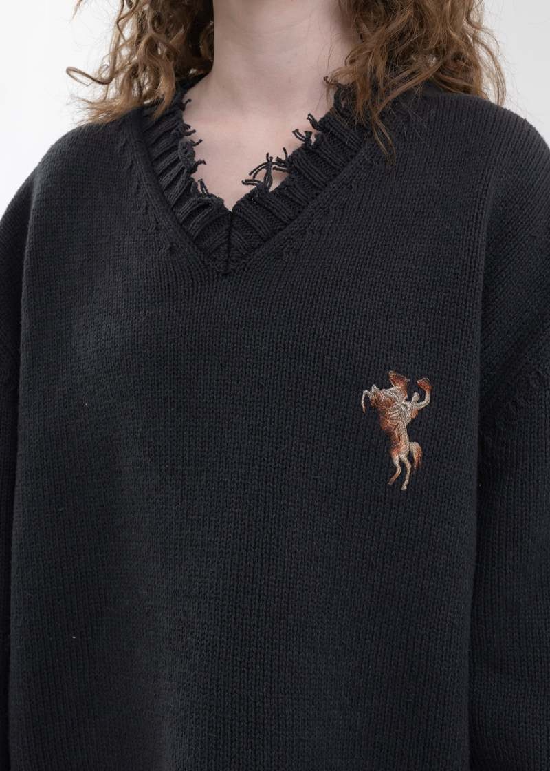 Doublet OVERSIZED KNIT PULLOVER - BLACK | Garmentory