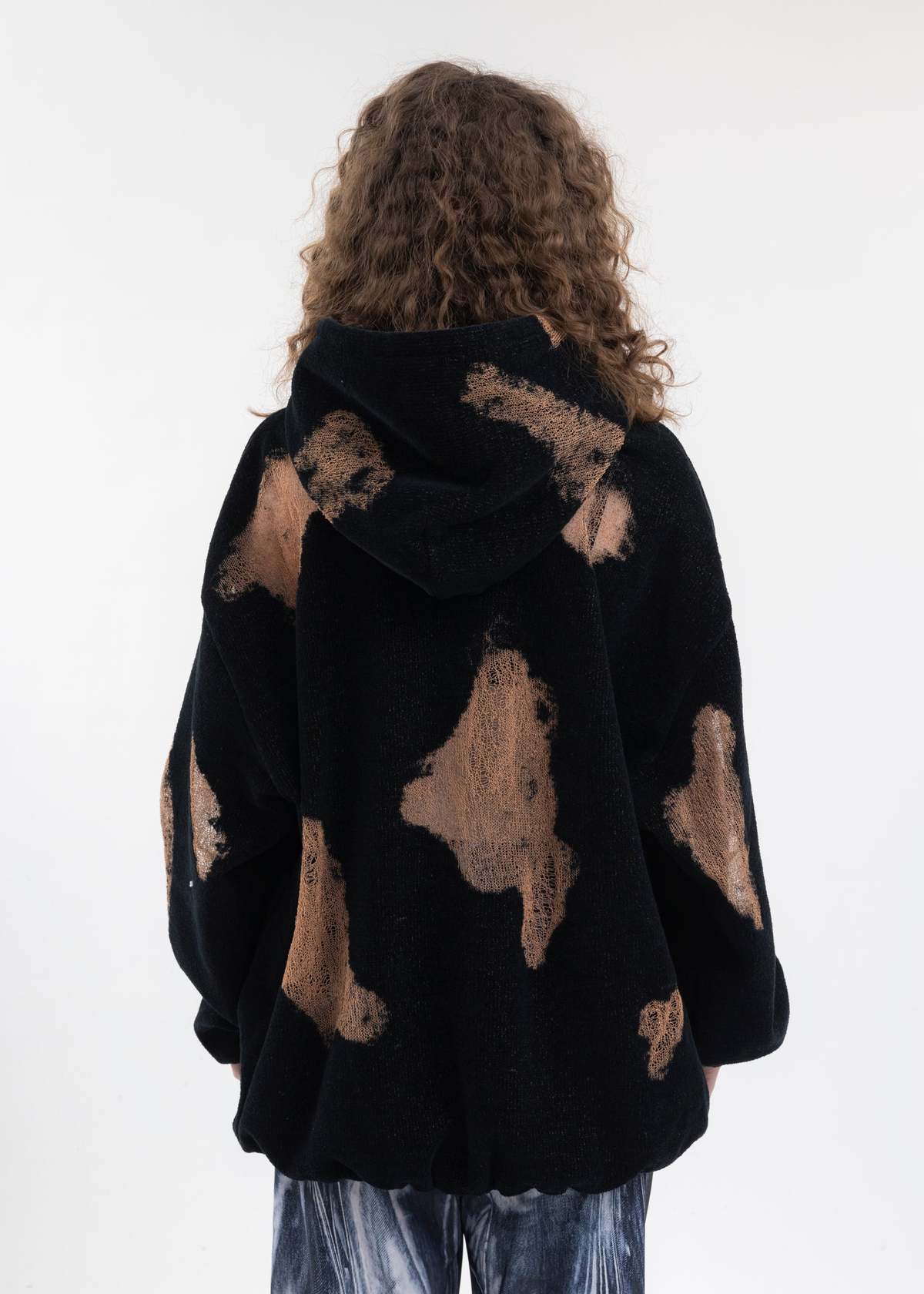 Doublet RIPPED OFF KNIT HOODIE - BLACK | Garmentory