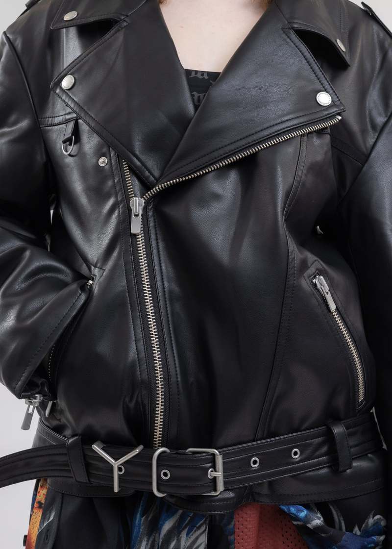 Y/project TWISTED LAPEL BIKER JACKET - BLACK | Garmentory