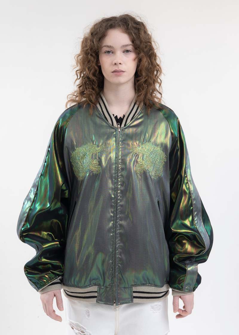 Doublet HOLOGRAM SOUVENIR JACKET - green | Garmentory