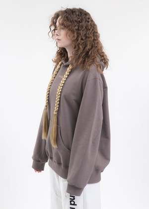 Doublet HOODIE WITH BRAIDS HAIR - GREY | Garmentory