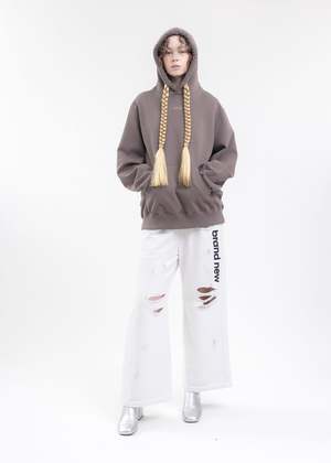 Doublet HOODIE WITH BRAIDS HAIR パーカー Doublet HOODIE WITH BRAIDS HAIR - GREY | Garmentory