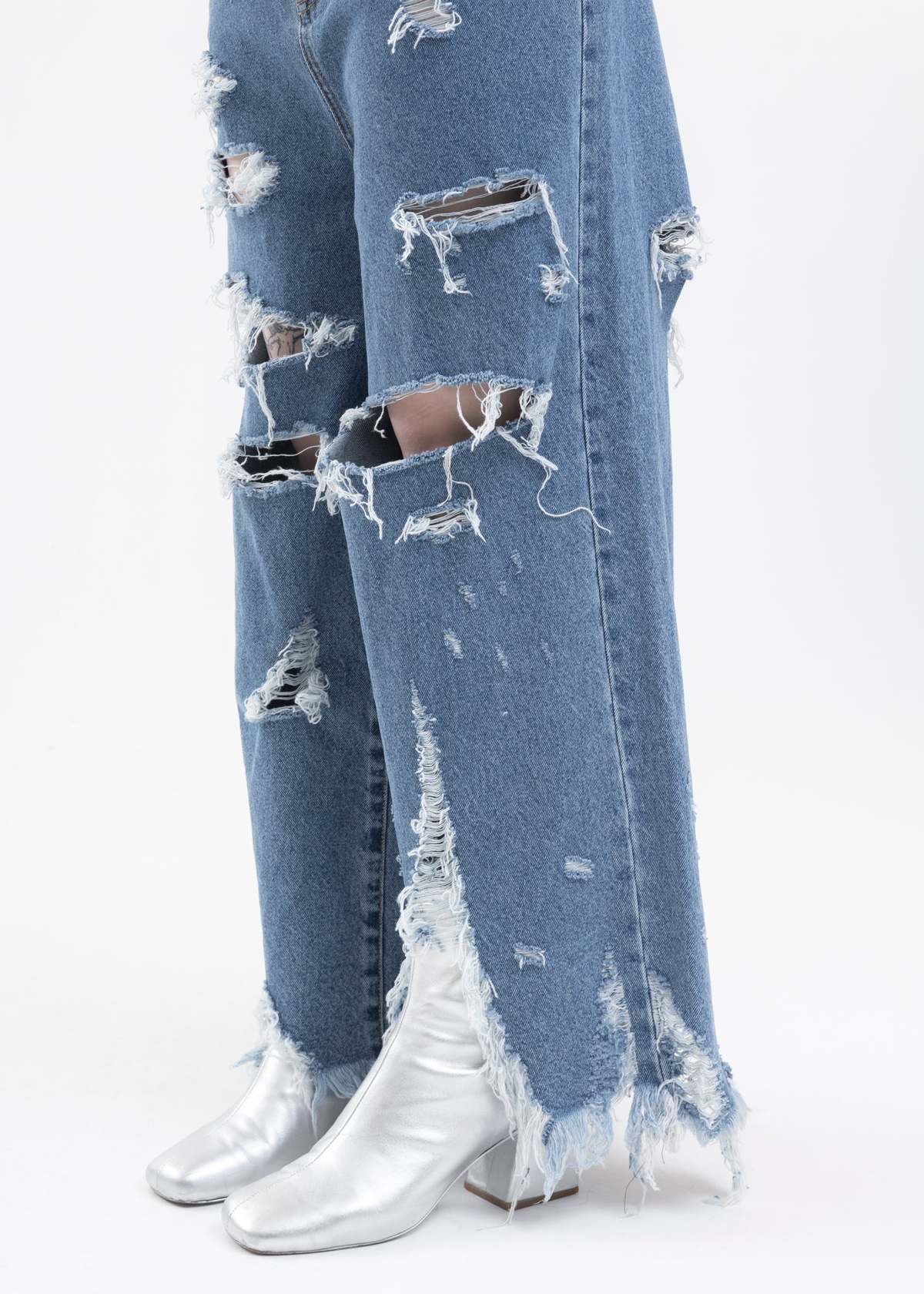 Doublet DESTROYED DENIM PANTS - INDIGO | Garmentory