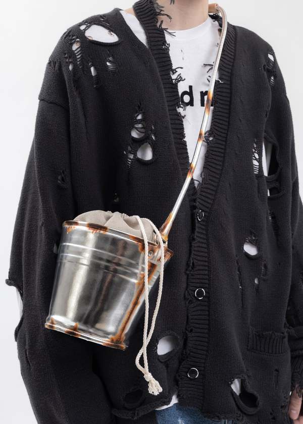 Doublet SILVER RUST PAINTED BUCKET BAG - Multi | Garmentory