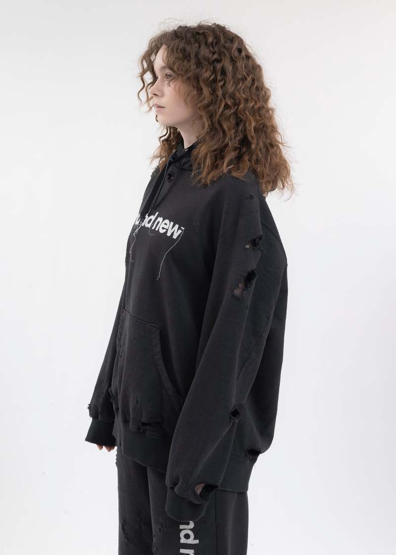 Doublet Destroyed Hoodie - Black | Garmentory
