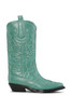 Ganni Mid-Calf Embroidered Western Boot - Kelly Green - Thumbnail 1