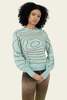 Find Me Now Transverse Wave Jacquard Sweater - Sky Green Multi - Thumbnail 1