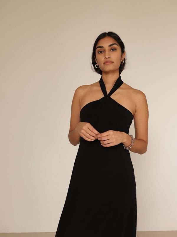 David Meister Maxi Halter - Black | Garmentory David Meister Maxi Halter - Black | Garmentory