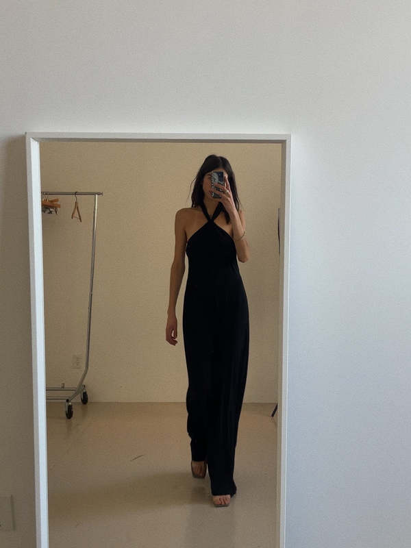 David Meister Maxi Halter - Black on Garmentory