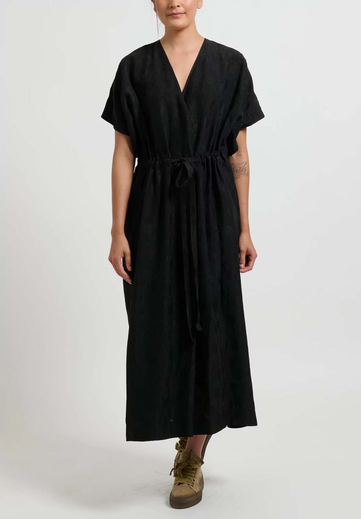 ワンピース UMA WANG SS24 Black viscose Aerial dress (UP5002 UW900) Uma Wang Aura Dress - Worthwhile