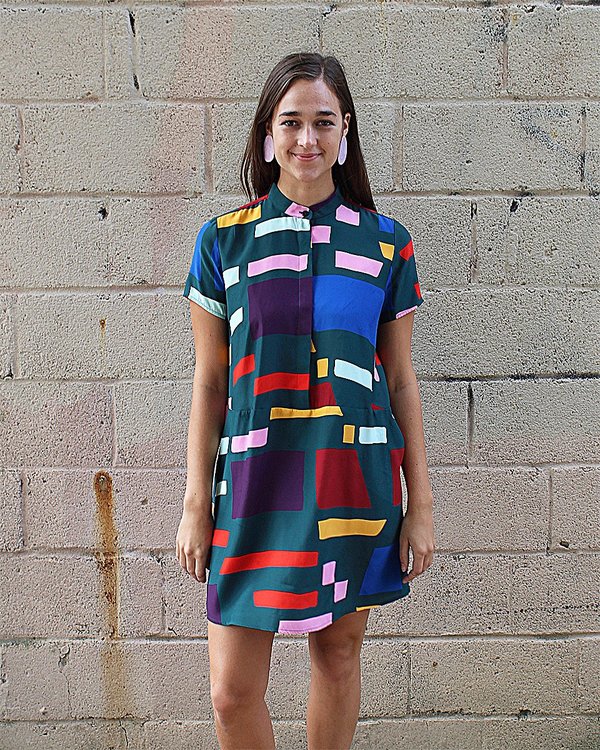 dusen dusen oversized tee dress DUSEN DUSEN Oversized Tee Dress Orange Composition Notebook Print Rayon  Size XS