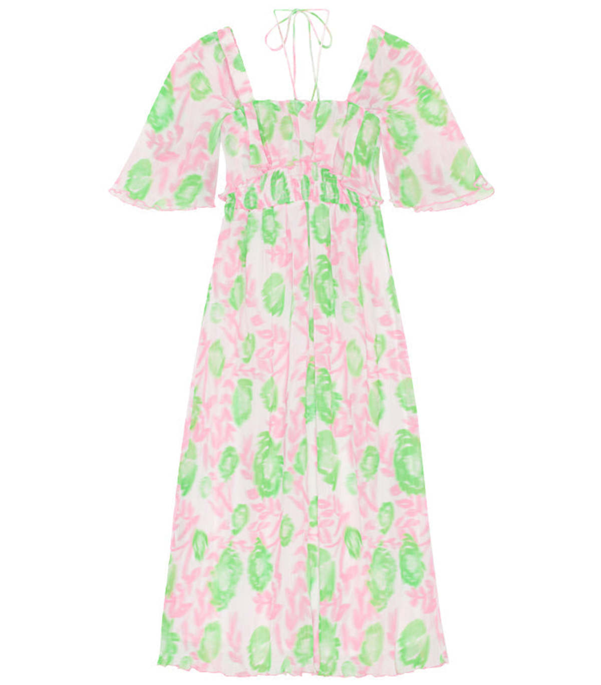 Pleated-Georgette-Midi-Smock-