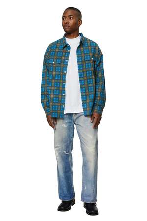 Visvim Pioneer Khadi Check Shirt - Blue | Garmentory
