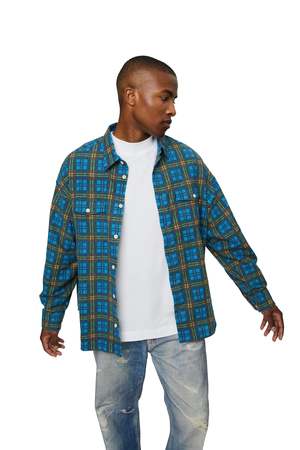 Visvim Pioneer Khadi Check Shirt - Blue | Garmentory